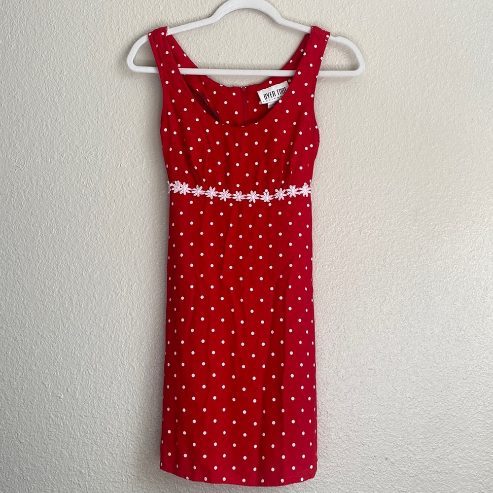 Red polka dot dress